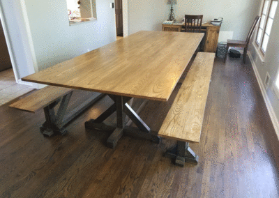 Ash Farmhouse Dining Table Benches
