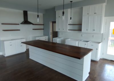 Kitchen Cabinets Shelves and Island Top